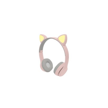 Audífonos con Diadema, Perfect Choice, PC-116998, Bluetooth, 3.5 mm, Gato, Rosa