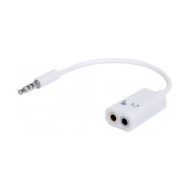 Cable de Audio, Manhattan, 354561, 1 Entrada, 2 Salidas, 3.5 mm, Blanco