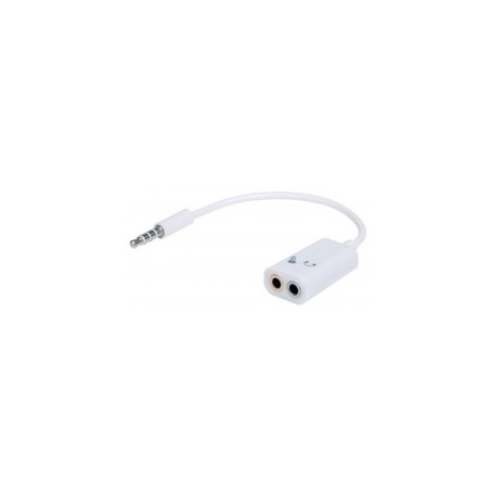 Cable de Audio, Manhattan, 354561, 1 Entrada, 2 Salidas, 3.5 mm, Blanco