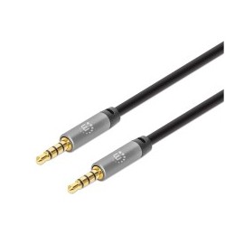 Cable de Audio, Manhattan, 355995, 3.5 mm, 2 m, Macho a Macho