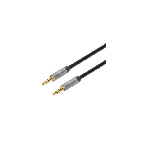 Cable de Audio, Manhattan, 355995, 3.5 mm, 2 m, Macho a Macho