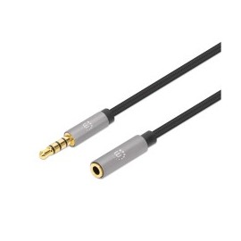 Cable de Audio, Manhattan, 356039, 3.5 mm, 2 m, Macho a Hembra