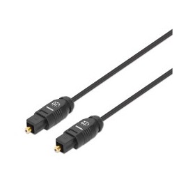 Cable de Audio, Manhattan, 356060, Óptico, Toslink, 1 m, Negro, Macho a Macho