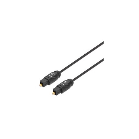 Cable de Audio, Manhattan, 356077, Óptico, Toslink, 2 m, Negro, Macho a Macho