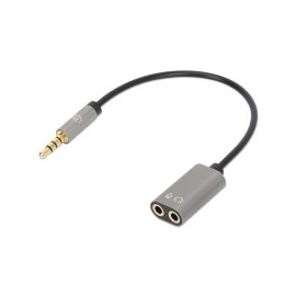 Cable de Audio, Manhattan, 356107, Separa audio y micrófono, 20 cm, 3.5 mm