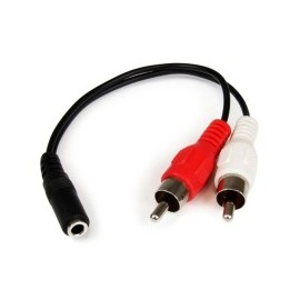 Cable de Audio, StarTech, MUFMRCA, Estéreo, 3.5 mm a RCA, 15cm, Negro