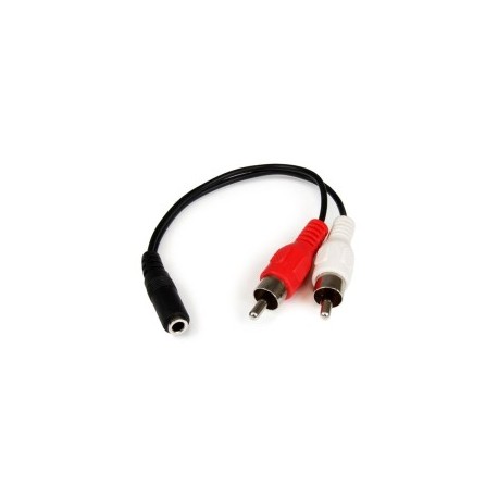 Cable de Audio, StarTech, MUFMRCA, Estéreo, 3.5 mm a RCA, 15cm, Negro