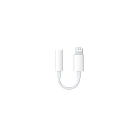 Adaptador, Apple, MMX62AM/A, Lightning a 3.5 mm, Para audífonos, Blanco